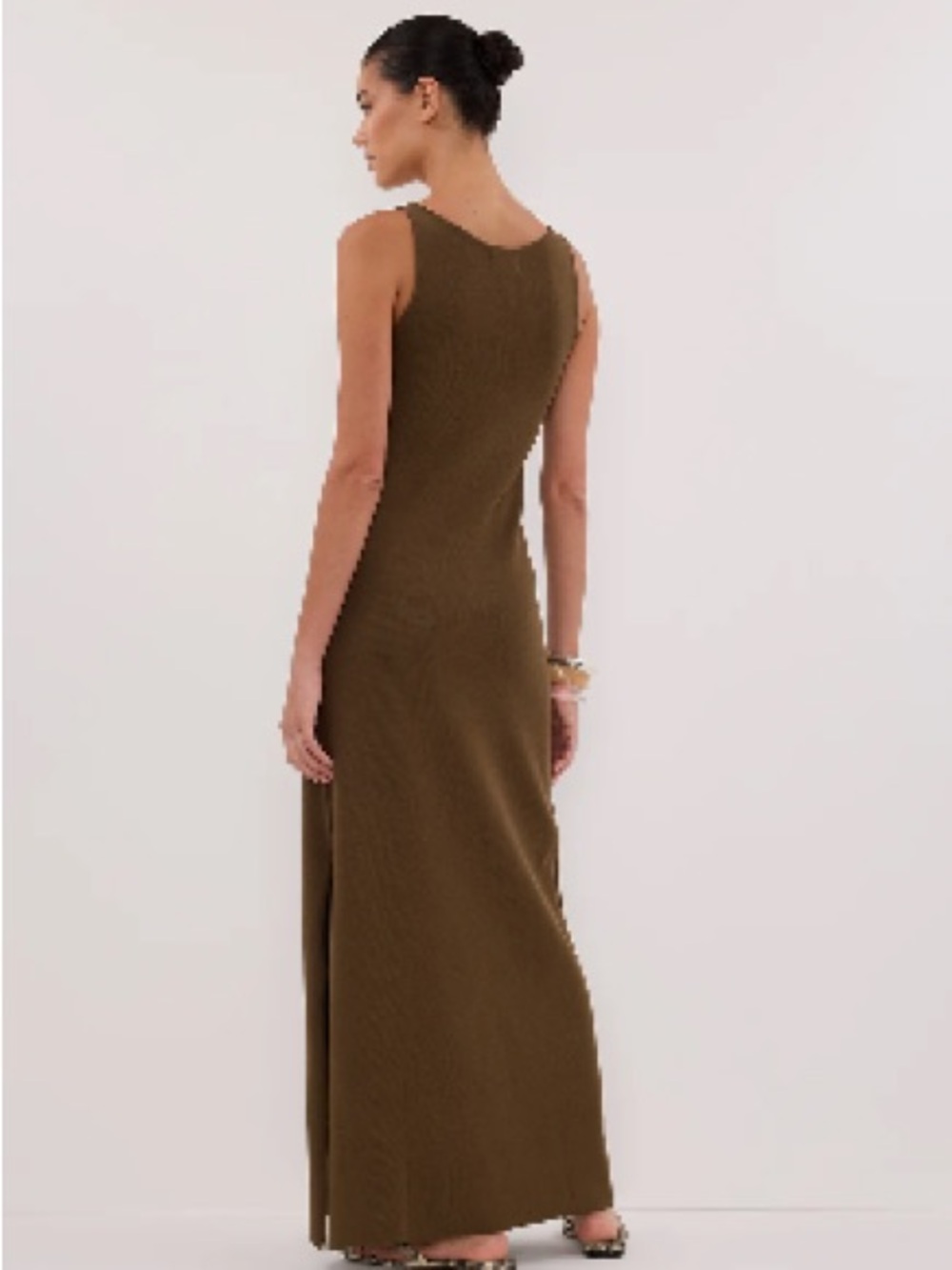 DISSH Sleeveless Olive Maxi Dress (M) - Picture 4 of 6